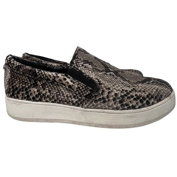 Steve Madden Gills Size 11 Beige Snakeskin Slip On Sneakers - Picture 4 of 9